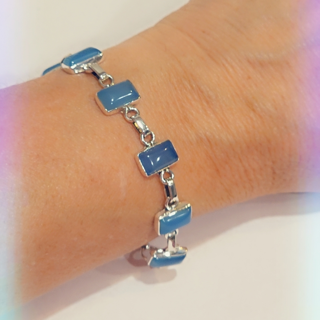 Chalcedony 925 Sterling Silver Bracelet 73$